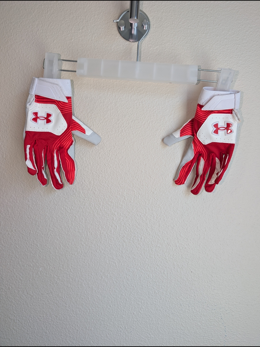 Under Armour Red & White Performance Baseball Gloves